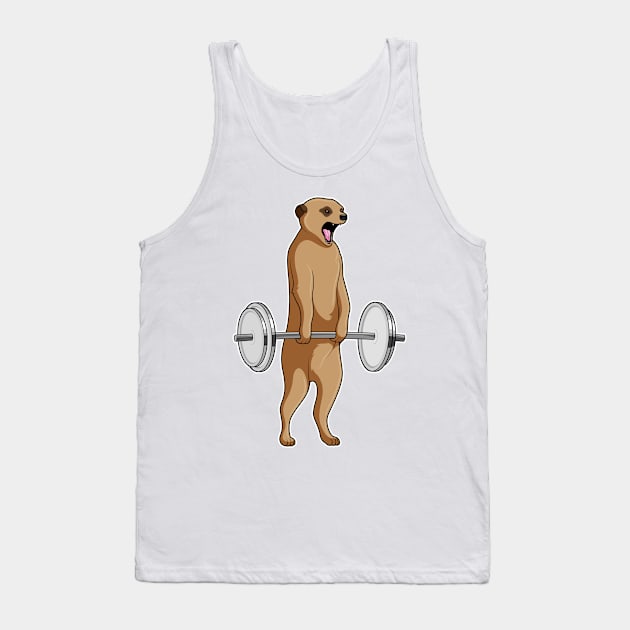 Meerkat Bodybuilding Dumbbells Tank Top by Markus Schnabel